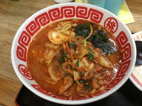 神川桃太郎ラーメン鬼ラーメン炒め物イン