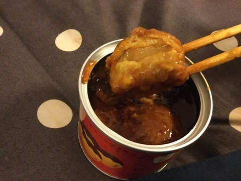 大阪名物たこ焼き缶詰断面