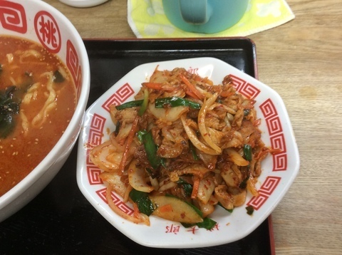 神川桃太郎ラーメン鬼ラーメンキムチ炒め