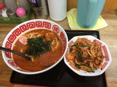 神川桃太郎ラーメン鬼ラーメン炒め物
